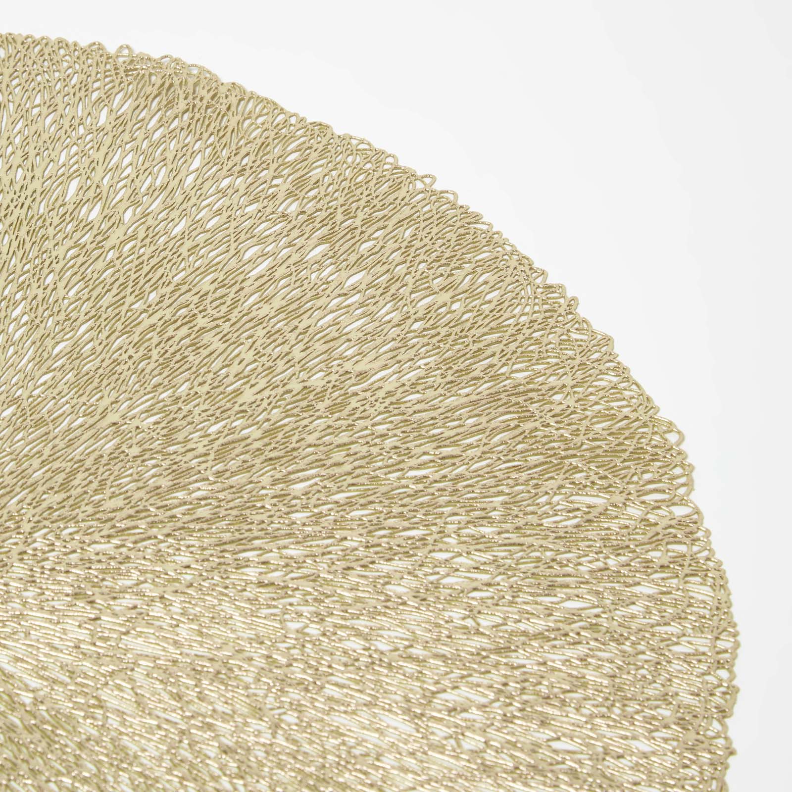 HOMESCAPES Set Of 4 Round Decorative Gold Placemats