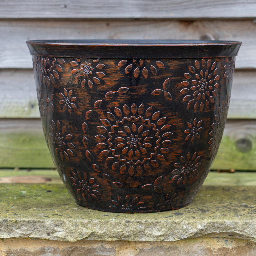 Chengdu Planter Black 12 " - Set Of 2