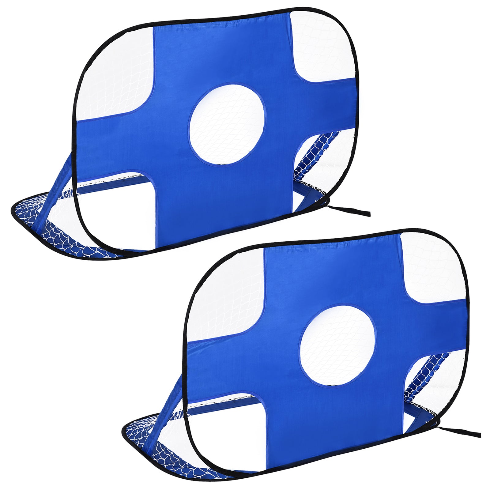 2-in-1 Pop Up Kids Soccer Nets For Backyard Practice | Blue