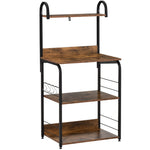 HOMCOM 4-tier Baker's Rack With Storage, Microwave Stand With 4 Hooks