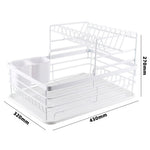 2-tier Metal Kitchen Dish Drainer Rack | White
