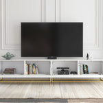 Ripple Duo Tv Unit 200cm - Fluted Design | White
