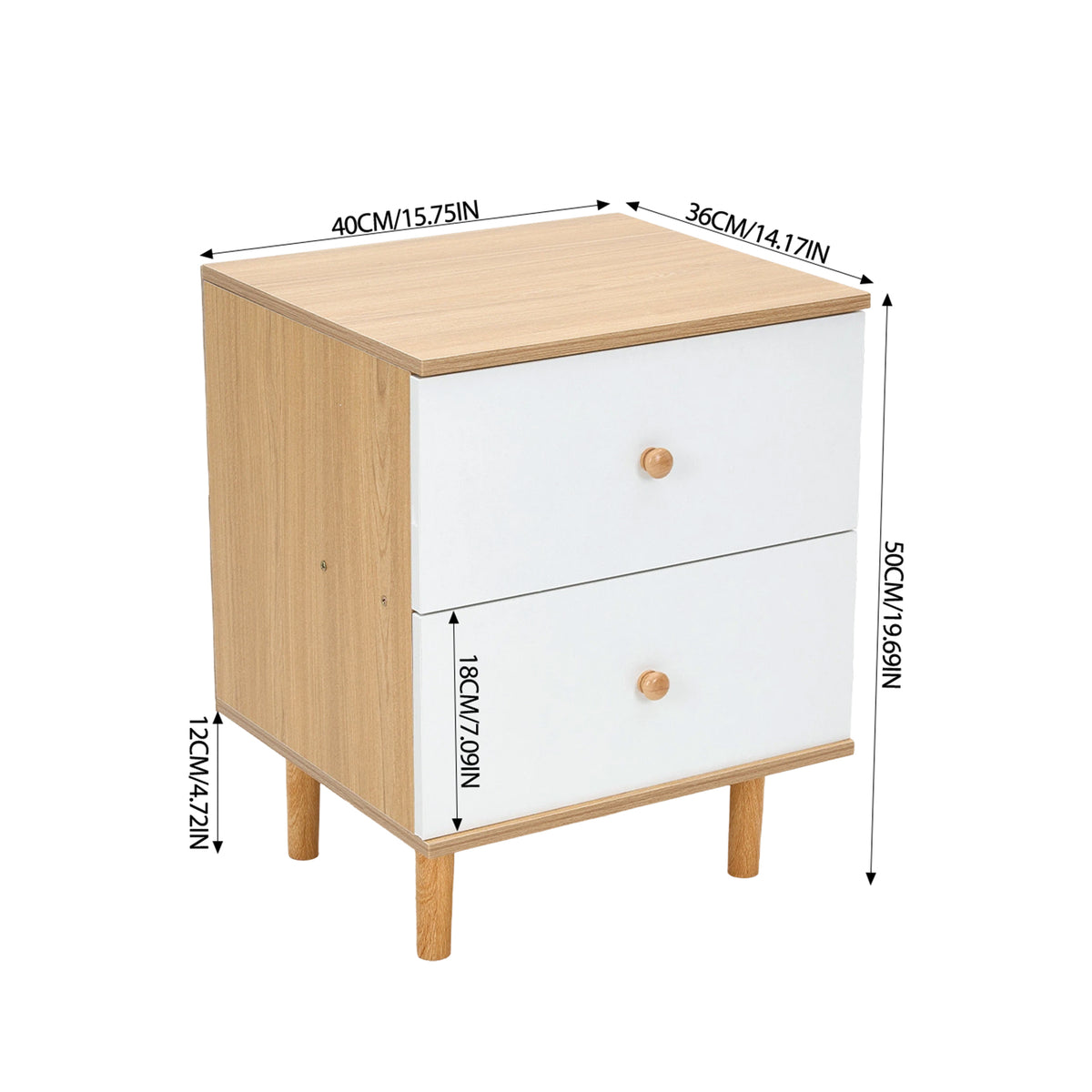 Breeins Dual-drawer Bedside Table Nightstand