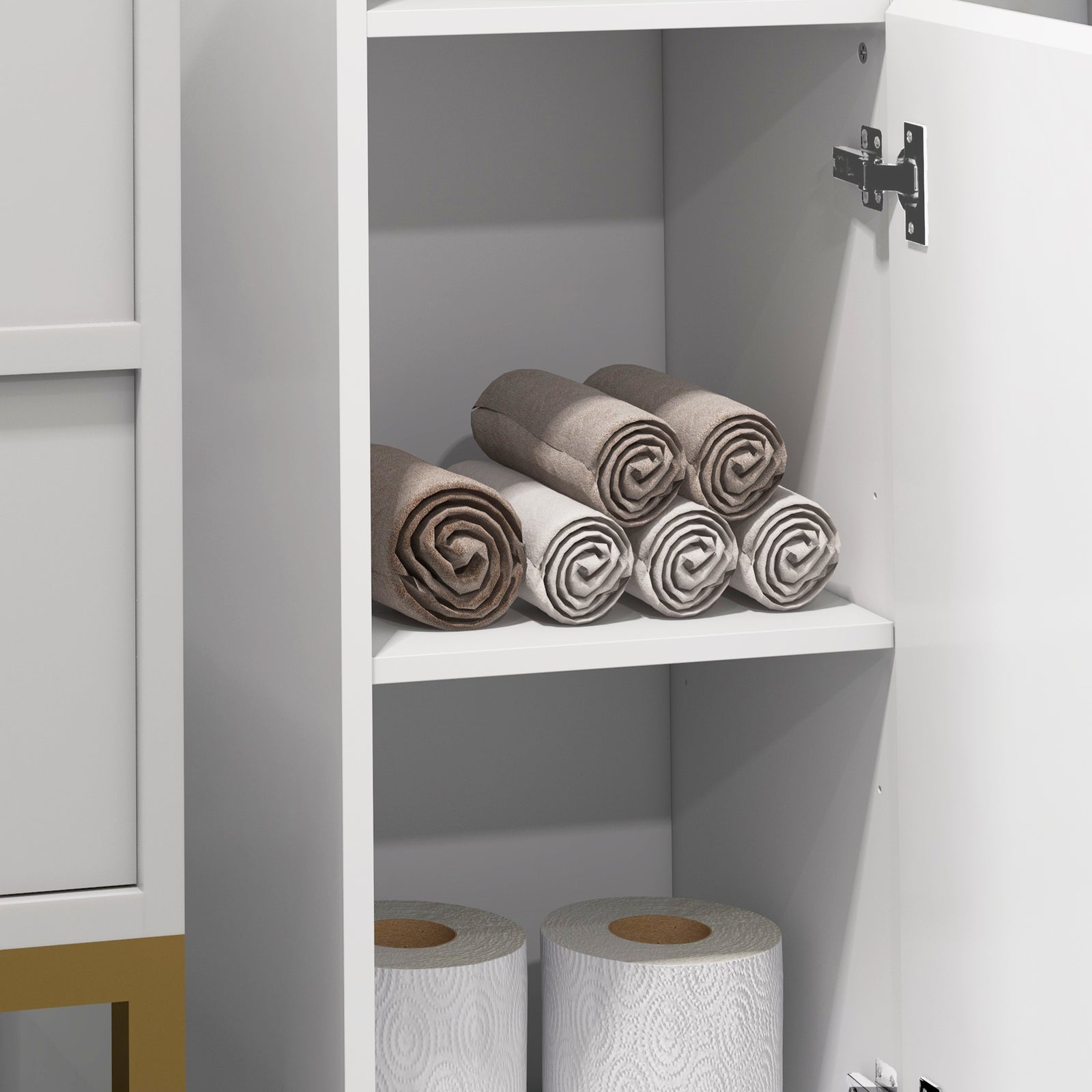 High Gloss Bathroom Floor Cabinet Cupboard With Doors
