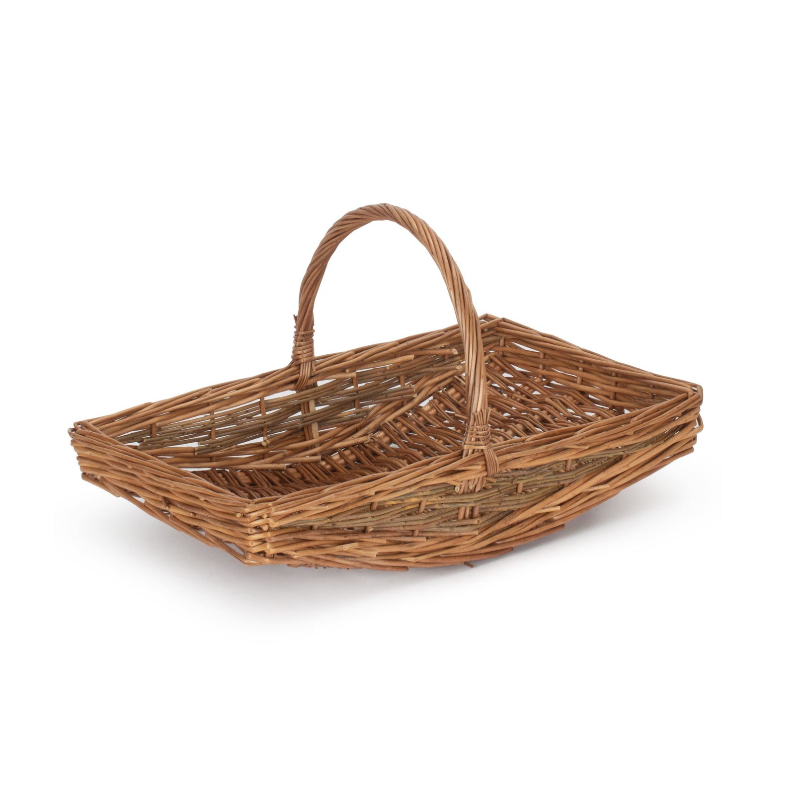 Wicker Full Unpeeled Garden Trugs | Small | Brown
