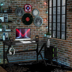 HOMCOM Spacious Gaming Desk Home Racing W/ Steel Frame Cup Headphone Holder Hook