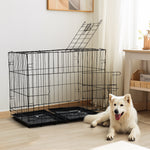 Wire Dog Crate With 2 Doors And Tray | Large | Black