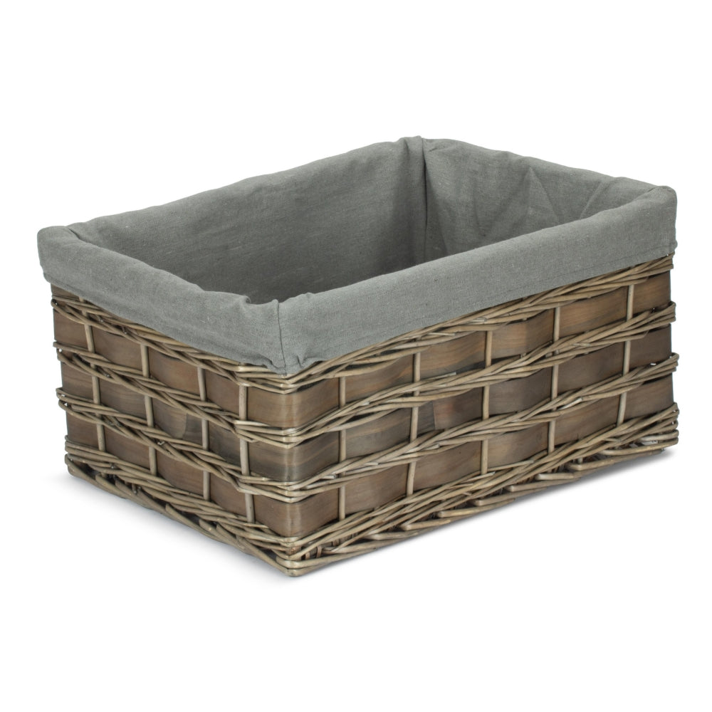 Grey Scandi Storage Basket With Grey Lining | Extra Large | Gray