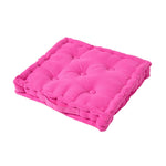 Cotton Plain Floor Cushion | 40cm x 40cm | Hot Pink
