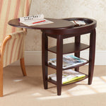 Swivel Top Side Table With Shelves Mahogany | Mahogany