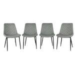 San Diego Marble Top Dining Table With Amelia Velvet Chairs | Grey