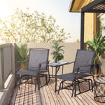 Double Glider Companion Rocking Garden Chairs Loveseat | Gray