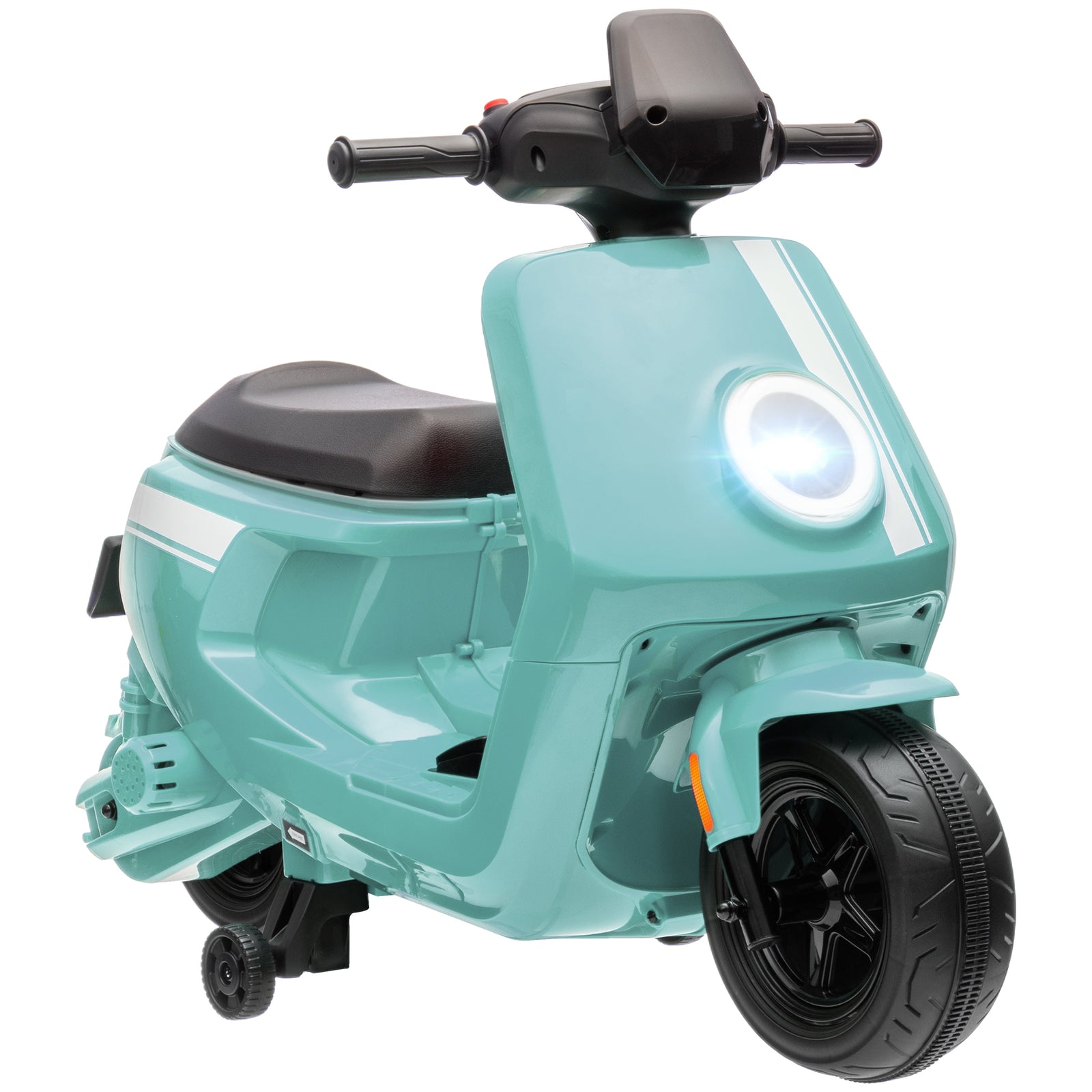6v Kids Electric Motorbike With Headlight And Music | Green