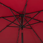 2.7m Patio Led Umbrella W/ Tilt/crank | Red