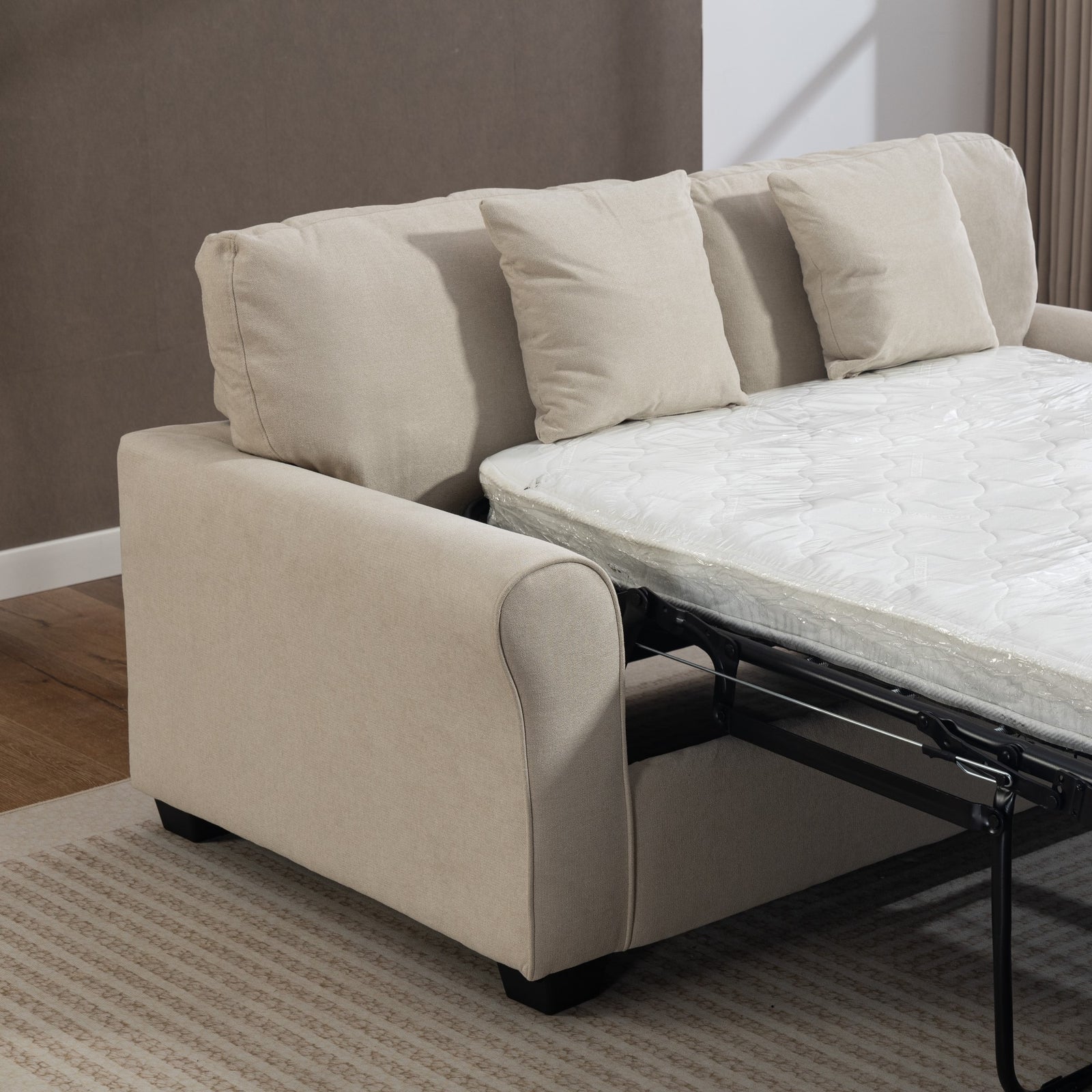 Lewiston Fabric Pull Out Sofabed | Beige