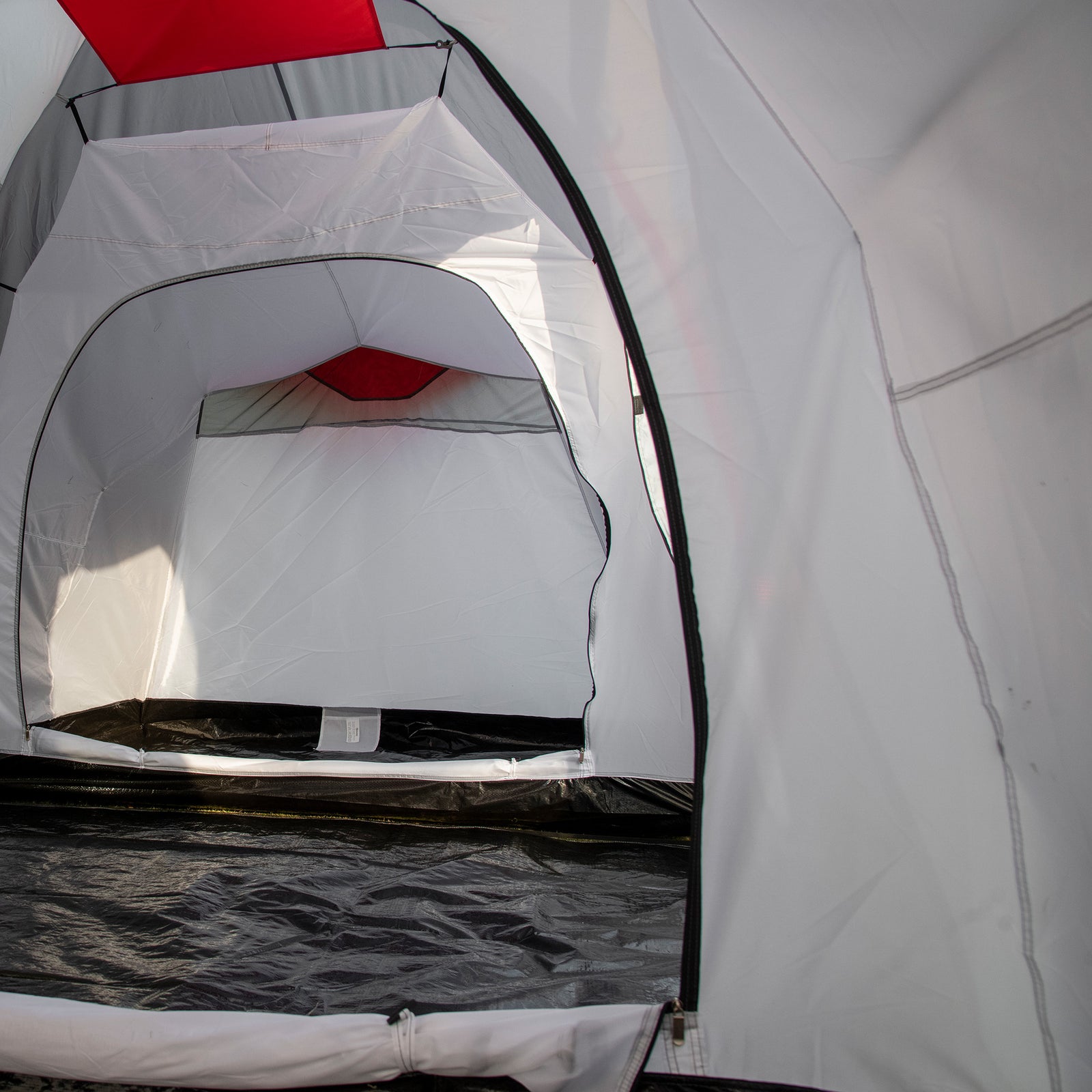 4-6 Man Tunnel Tent, Camping Tent W/ Bedroom, Living Area | Gray