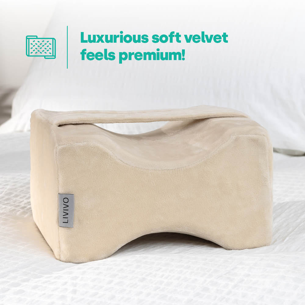 Orthopaedic Leg Pillow With Strap Fleece | One Size | Beige