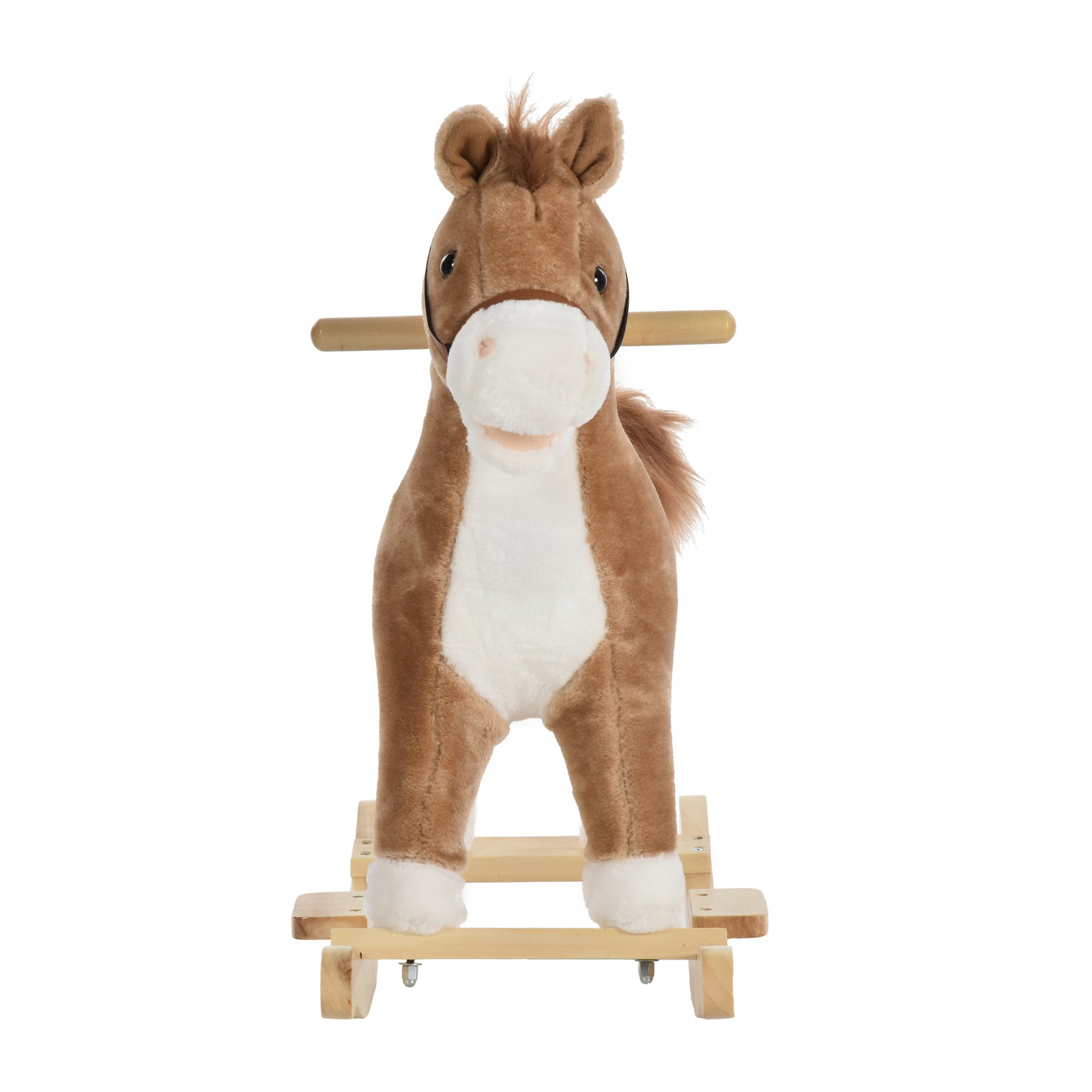 Kids Plush Rocking Horse W/ Moving Mouth Tail Sounds 18-36 Months | Brown