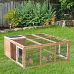 Rabbit Hutch, Guinea Pig House Outdoor Cage W/openable Top | Yellow