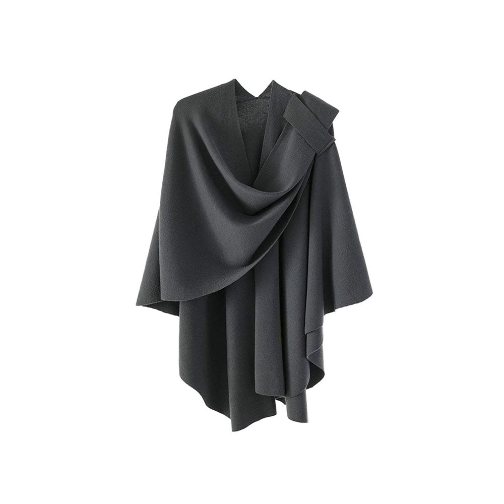 Elegant Cross Front Shawl Wrap | Dark Grey