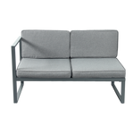 Chester Grey Modern Metal Patio Furniture Set - 5 Seat Corner Sofa With Coffee Table | Gray