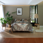 Wolf Printed 100% Cotton Duvet Cover Set | Double | Brown