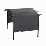 Dark Grey Curved Retractable Outdoor Awning Canopy 360 cm W x283cm D x227cm H, Heavy-Duty Steel Frame