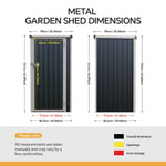 3x3 Ft Pent Roof Garden Tool Shed With Lockable Door & Padlock