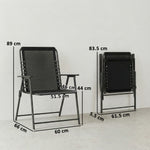 Folding Garden Chairs, Outdoor Chairs Set | Set of 2 | Black