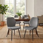 Set Of 4 Chic Dining Chairs | Grey