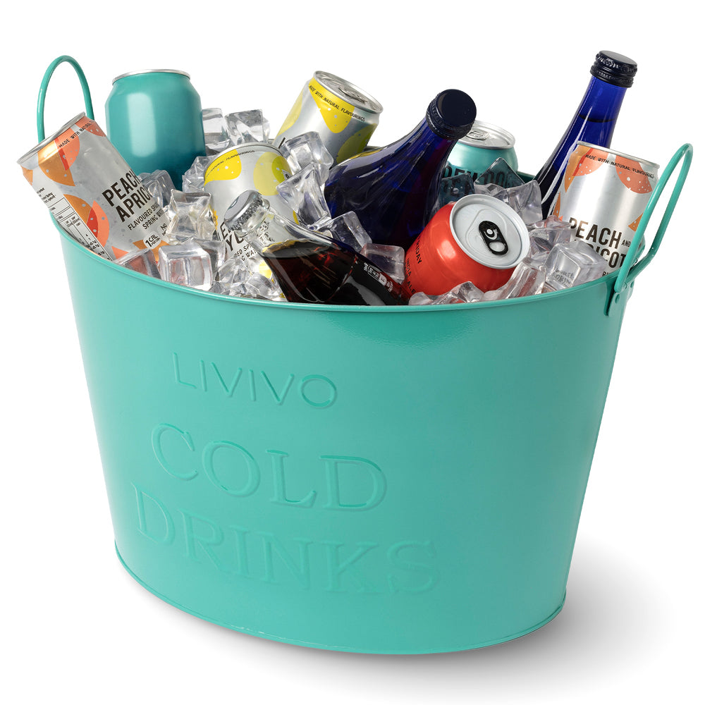 Galvanised Steel Drinks Bucket | Turquoise