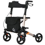 4 Wheel Rollator Walker With Seat And Bags Adjustable | One Size | Gold