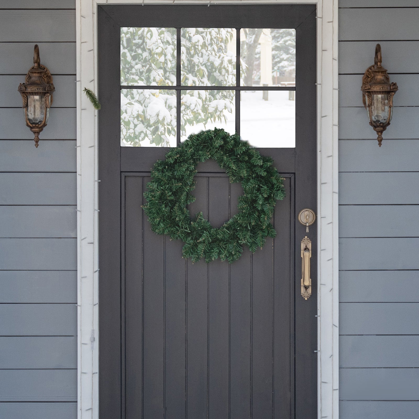 Christmas Wreath with 50 Warm White Led Lights