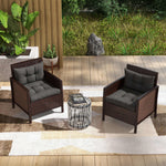 2pc Outdoor Seat Cushion For Patio Furniture | Charcoal Gray