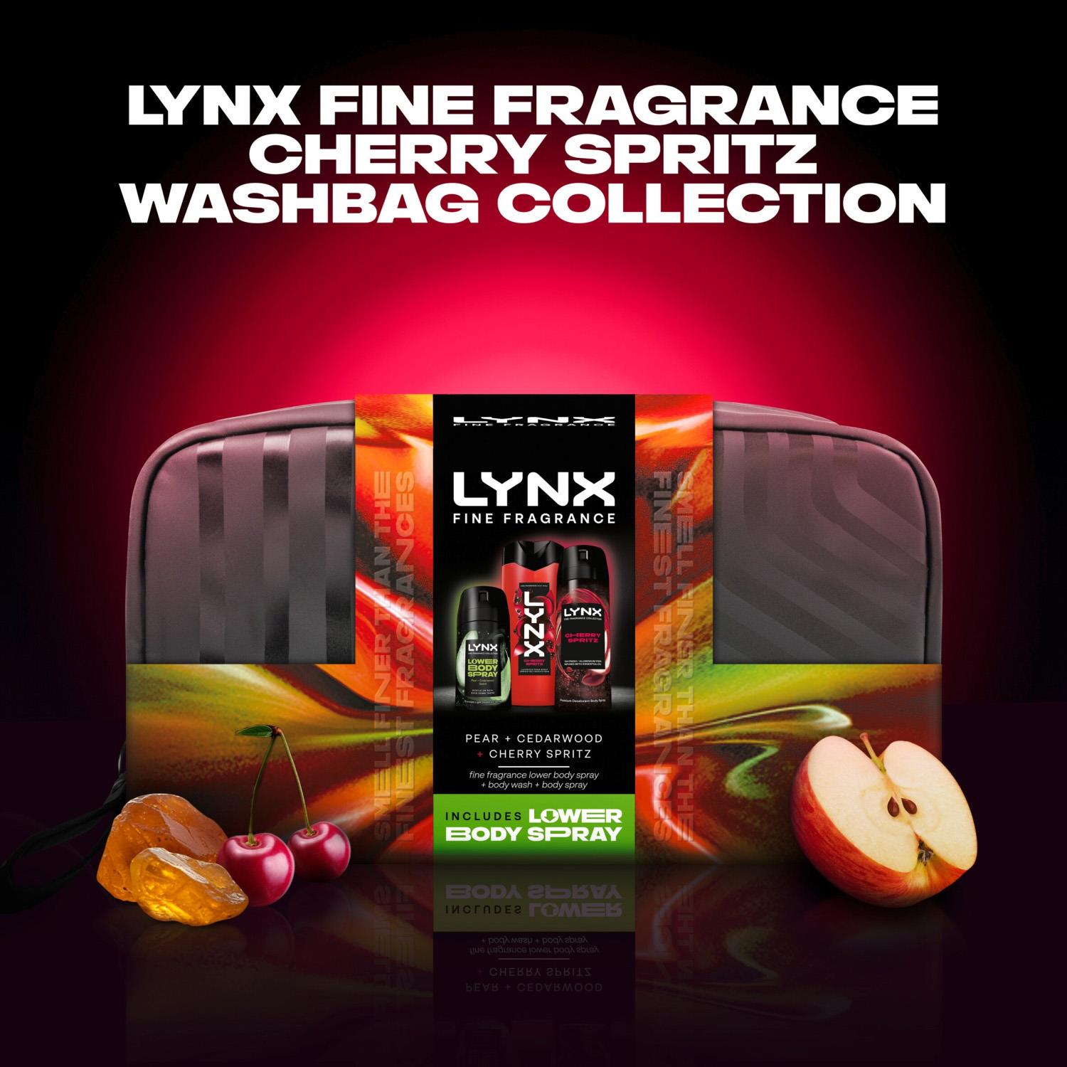 Lynx Cherry Spritz Washbag Collection Gift Set, 3 Piece Each