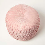 Grace Pleated Velvet Pouffe | 50cm x 35cm | Pink