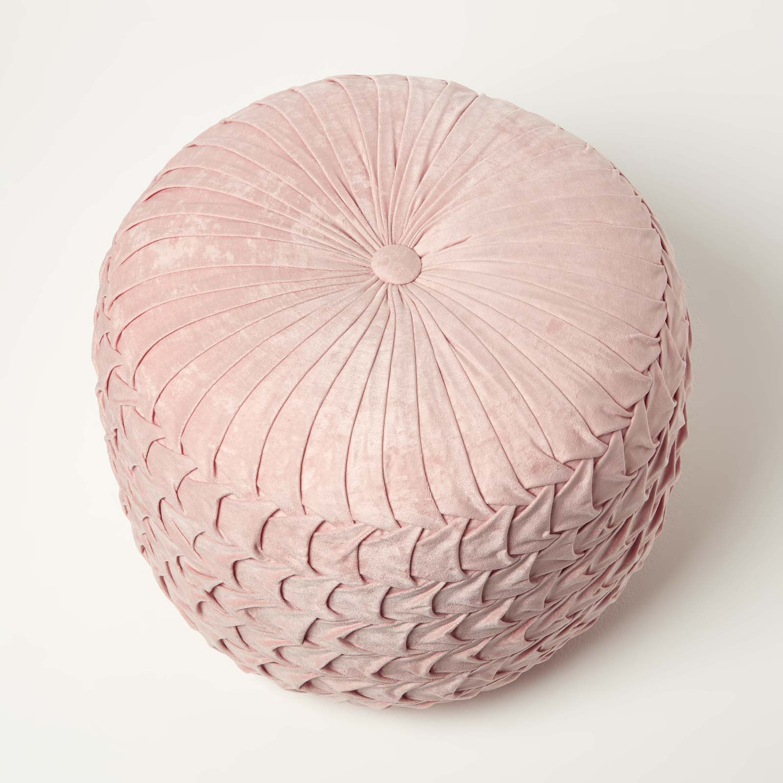 Grace Pleated Velvet Pouffe | 50cm x 35cm | Pink