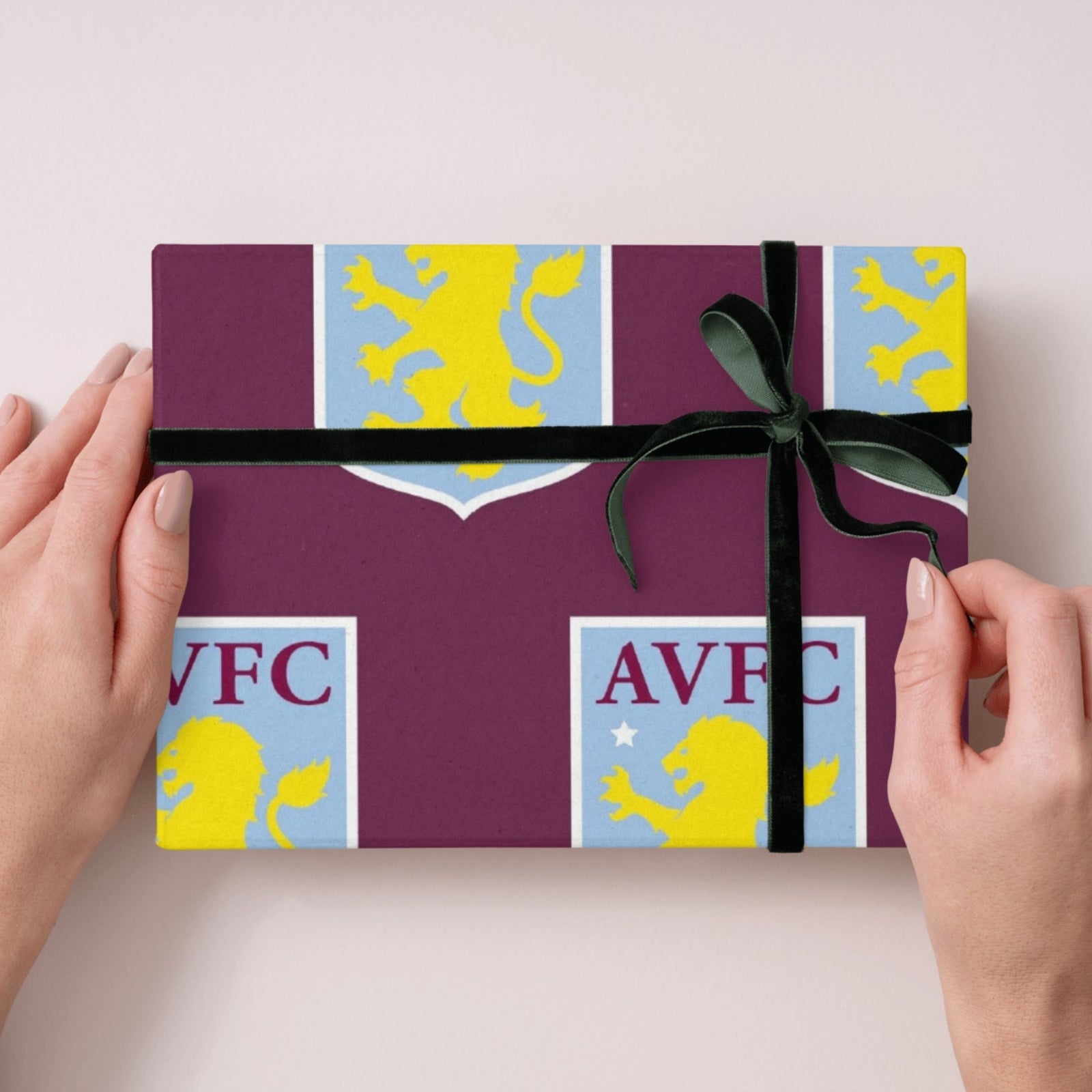 Aston Villa FC Aston Villa Fc Gift Wrap, 2 Sheet 2 Tag, Official Product