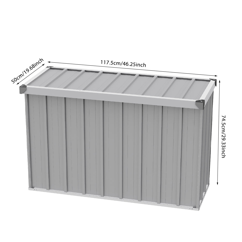 320l Outdoor Storage Box With Metal Frame – Weatherproof Garden & Patio Storage For Tools, Cushions, With Combination Lock | Light Grey