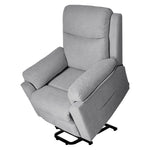 Ergonomic Chenille Single Sofa – Recline Up To 135°, Footrest, Side Pockets, Wood & Iron Frame | Grey