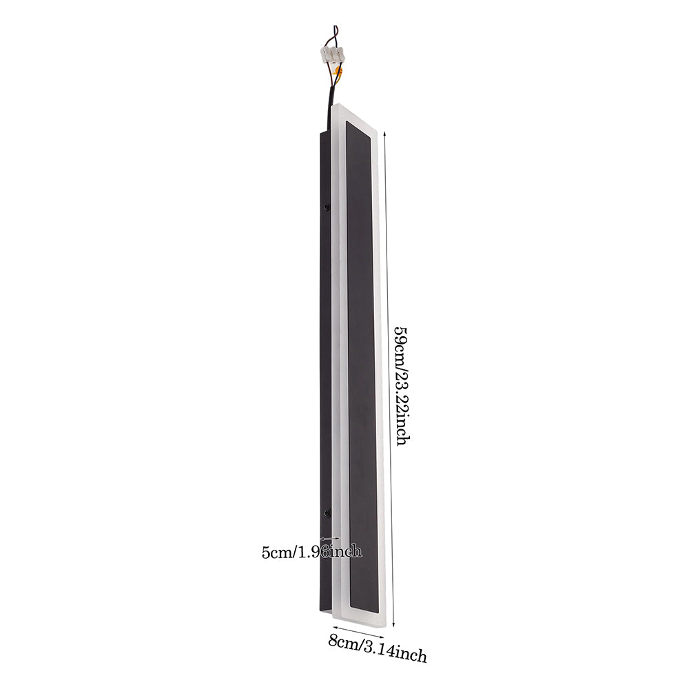 Outdoor Wall Led Light Ip65 Waterproof Long Wall Sconce For Exterior Lighting | Large | Black & White