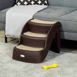 Foldable Pet Stairs 3 Steps With Non-slip Mats For Small Dogs | Brown
