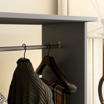 Mobile Double Open Wardrobe W/ Clothes Hanging Rail Colthing | One Size