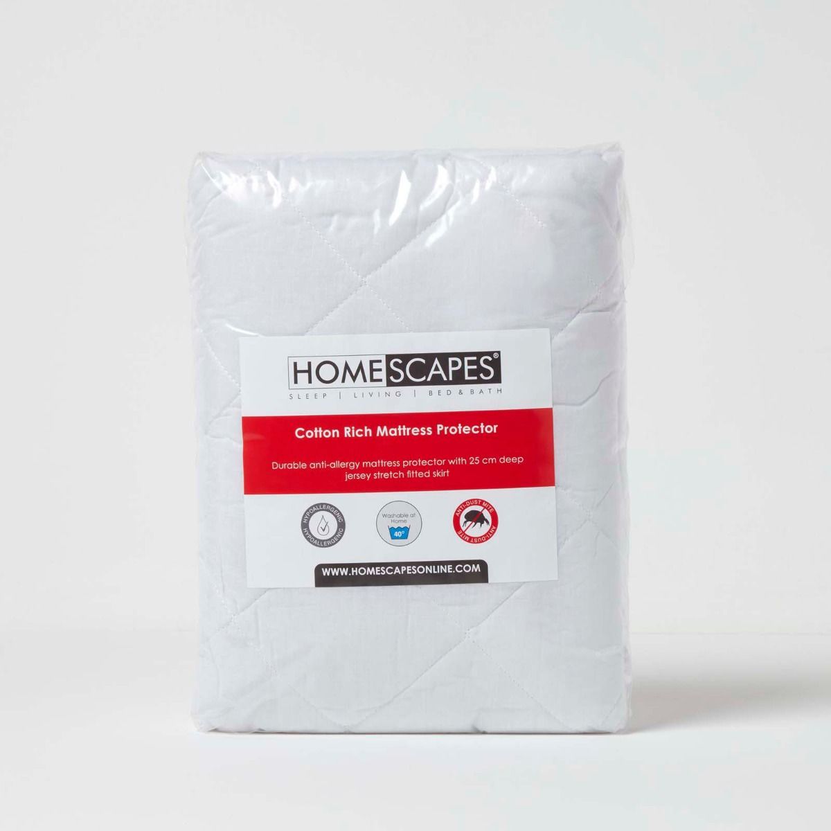 Quilted Mattress Protector | King | White