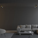 Joker Hand Made Ceiling Lamp In Matt Black With Luxurious Gold Detail Featuring Minmalistic Slender Cylinder Shades