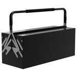 3 Tier Toolbox With 5 Trays And Handle, 56cmx20cmx34cm | Black