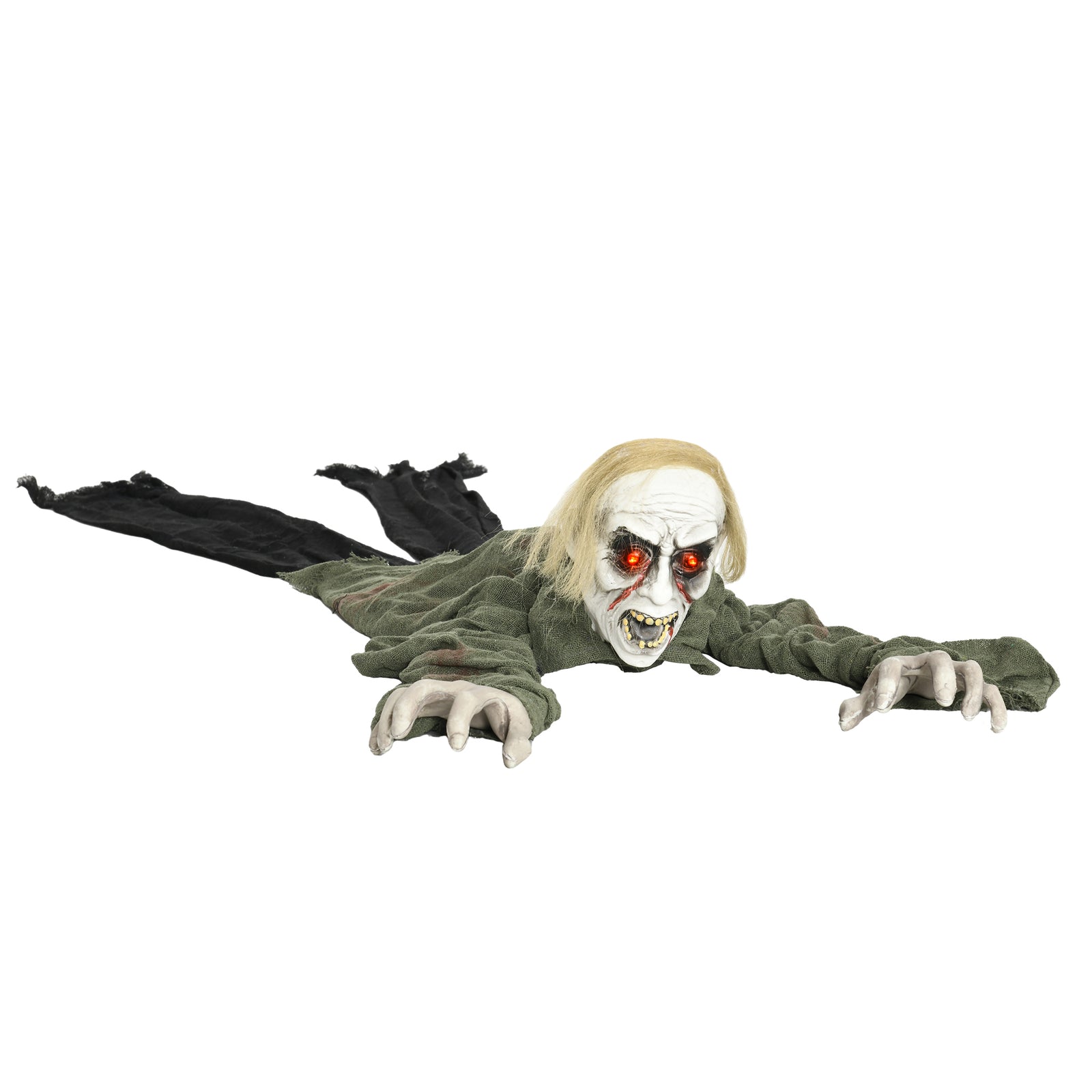 167 Cm Halloween Outdoor Decoration Crawling Zombie, Sound Activated