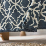 Morley Printed Heavyweight Supersoft Fleece Throw | 150cm x 180cm | Navy Blue