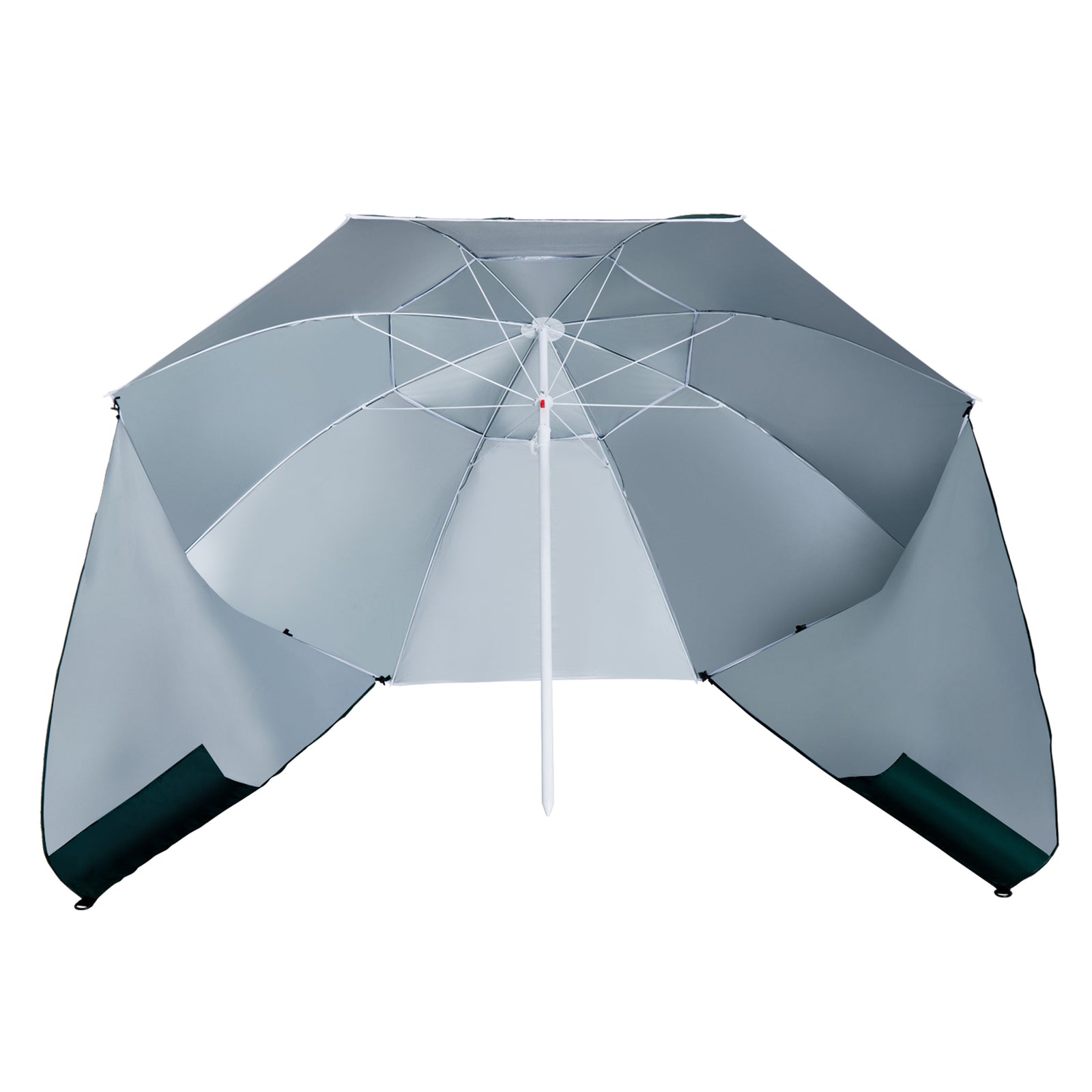 7-ft Beach Parasol With Side Panels | Dark Green