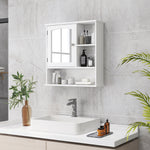 Wall Mounted Bathroom Mirror Glass Storage Cabinet